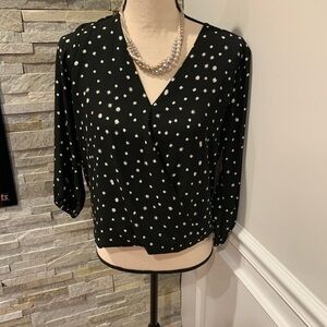 Veronica M draped style long sleeve top